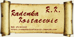 Radenka Kostačević vizit kartica
